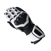 Leather and textile motorcycle gloves with waterproof, breathable design and smartphone-friendly fingertips, ideal for fitness and boxing.